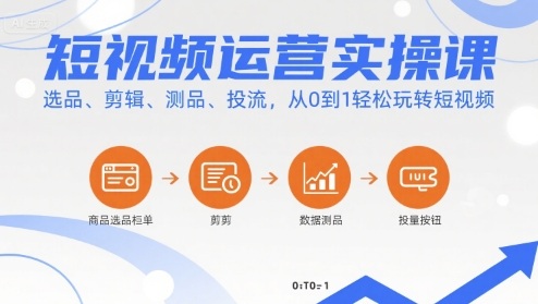 短视频运营实操课，选品、剪辑、测品、投流，从0到1轻松玩转短视频-洛柒笔记