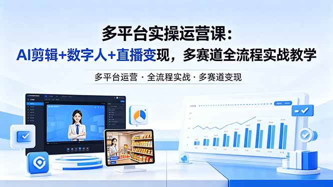 （18193期）某团队多平台实操运营课-更新26年4月25：AI剪辑+数字人+直播变现，多赛道全流程实战教学-洛柒笔记