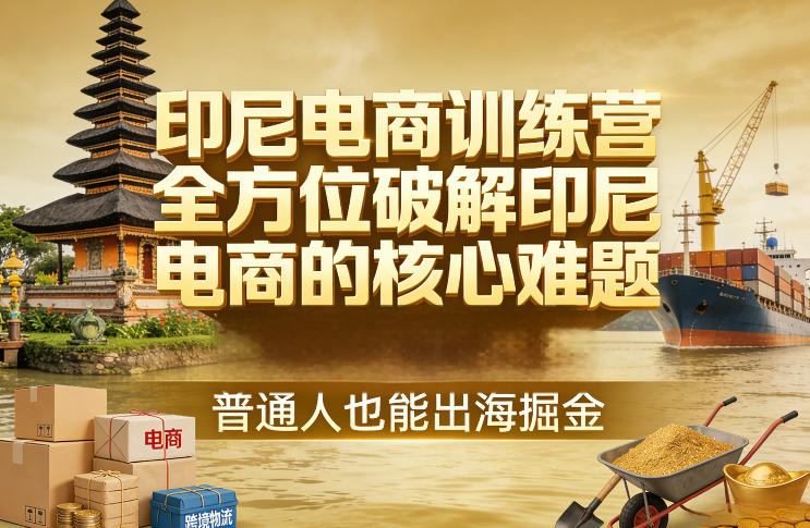 印尼电商训练营，全方位破解印尼电商的核心难题，普通人也能出海掘金-洛柒笔记