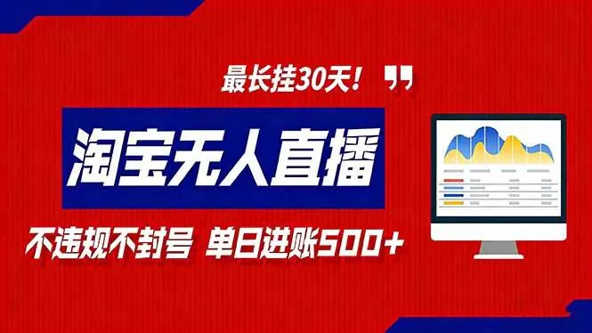 2026淘宝无人直播带货，不违规不封号，每日收益500+，最长挂30 天！-洛柒笔记