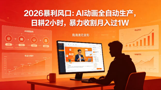 2026暴利风口：AI动画全自动生产，日耕2小时，暴力收割月入过1W-洛柒笔记