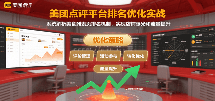美团点评平台排名优化实战，系统解析美食列表页排名机制，实现店铺曝光和流量提升-洛柒笔记