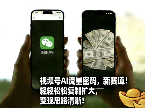 视频号AI流量密码新赛道，轻轻松松复制扩大，变现思路清晰-洛柒笔记
