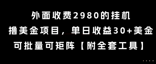 外面收费2980的挂G撸美金项目，单日收益30+美金，可批量可矩阵【揭秘】-洛柒笔记