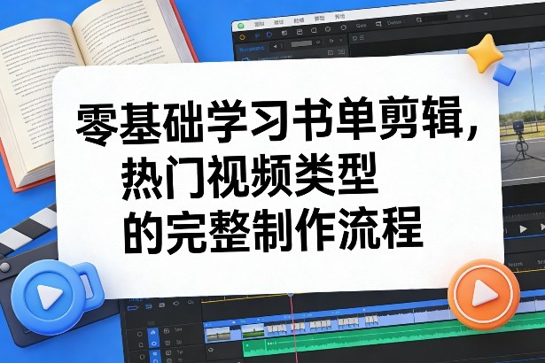 零基础学习书单剪辑，热门视频类型的完整制作流程（更新2026）-洛柒笔记