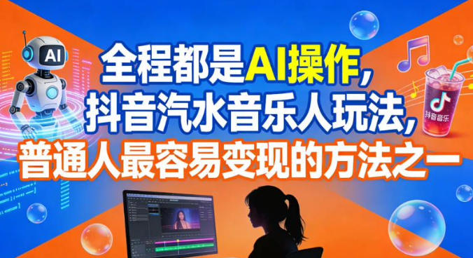 全程都是AI操作，抖音汽水音乐人玩法，普通人最容易变现的方法之一-洛柒笔记