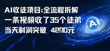 AI收徒项目全流程拆解一条视频收了三十几个徒弟，当天利润突破1k-洛柒笔记