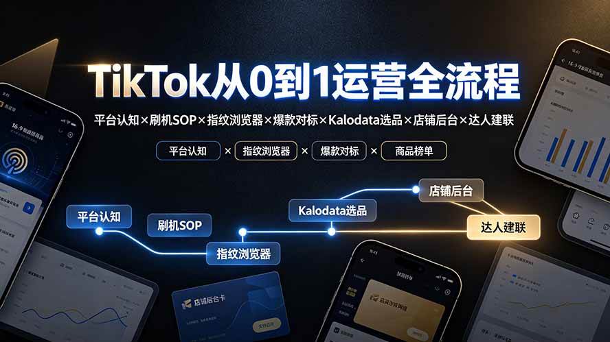 (19480期)TikTok从0到1运营全流程:平台认知×刷机SOP×指纹浏览器×爆款对标×Kalodata选品×店铺后台×达人建联-洛柒笔记 (19480期)TikTok从0到1运营全流程:平台认知×刷机SOP×指纹浏览器×爆款对标×Kalodata选品×店铺后台×达人建联-洛柒笔记