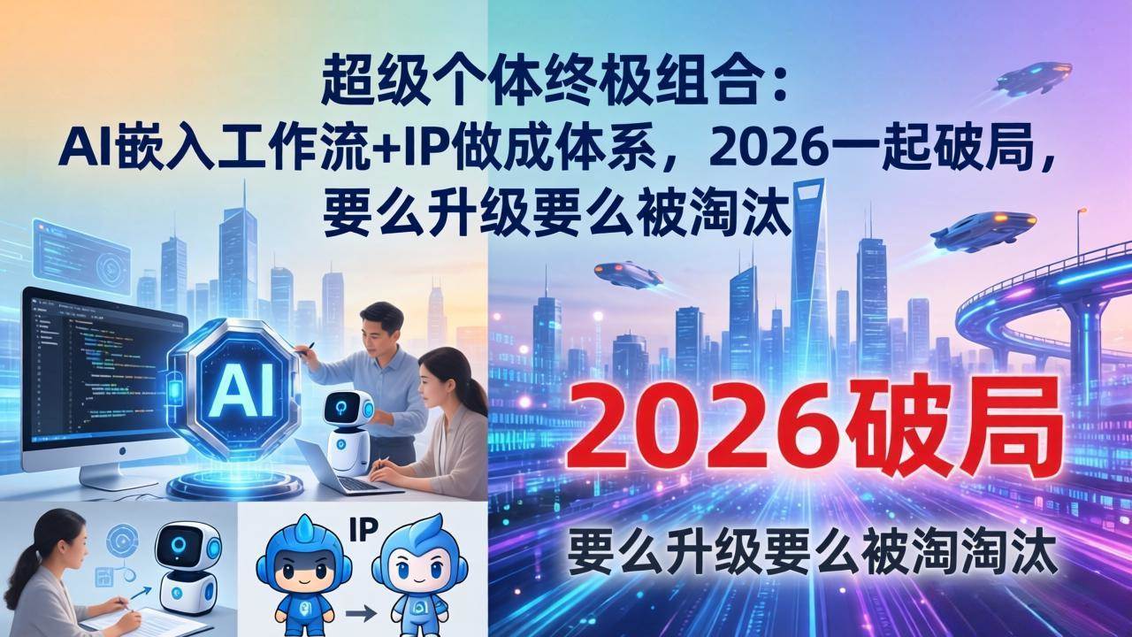 （17808期）超级个体终极组合-更新：AI嵌入工作流+IP做成体系，2026一起破局，要么升级要么被淘汰-洛柒笔记