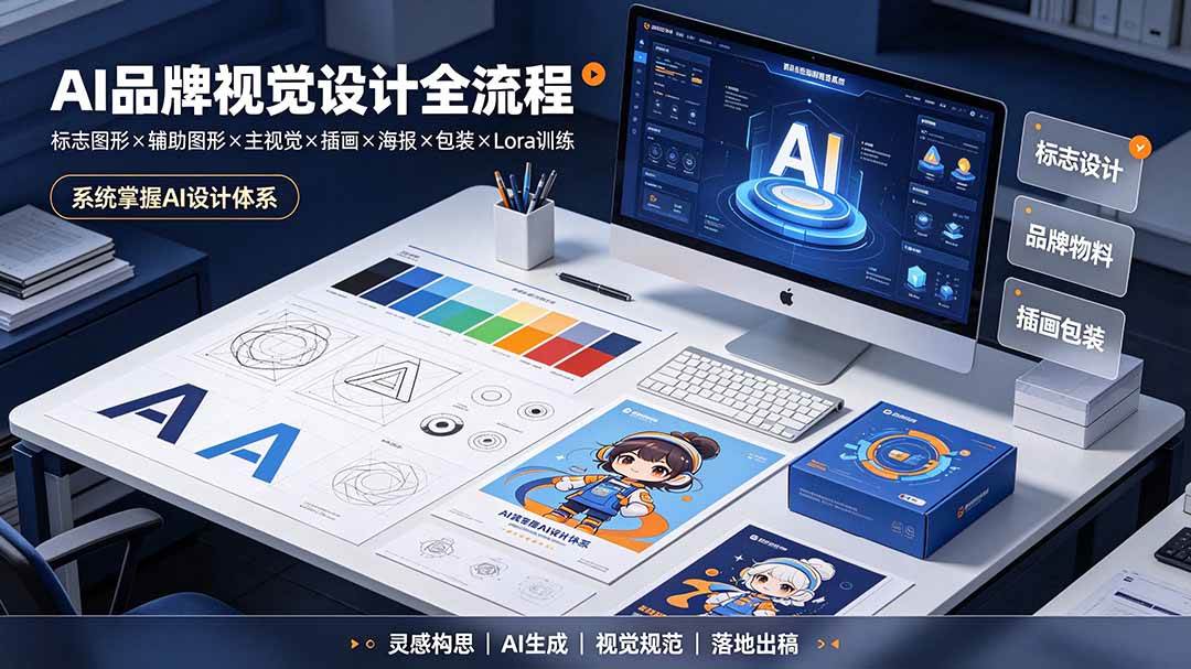 (19372期)AI品牌视觉设计全流程:标志图形×辅助图形×主视觉×插画×海报×包装×Lora训练,系统掌握AI设计体系-洛柒笔记 (19372期)AI品牌视觉设计全流程:标志图形×辅助图形×主视觉×插画×海报×包装×Lora训练,系统掌握AI设计体系-洛柒笔记