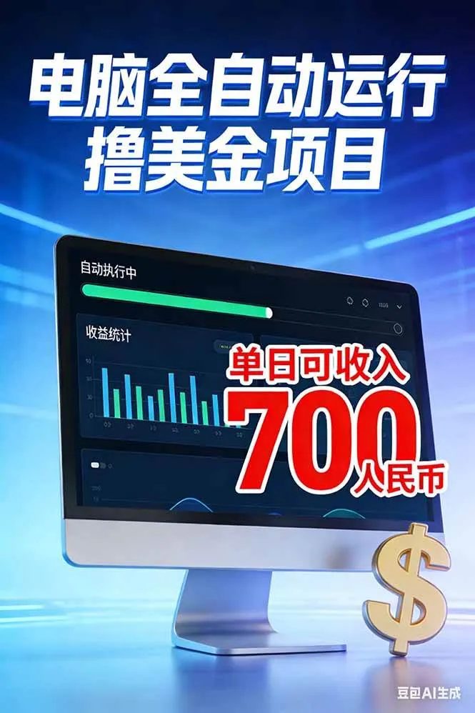 电脑全自动运行赚美金项目，单电脑日收益700+-洛柒笔记