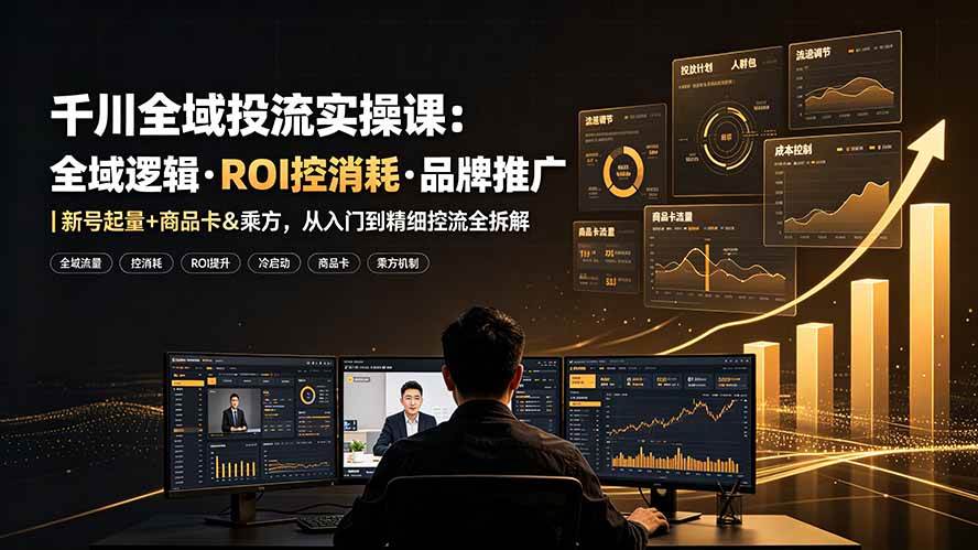（19249期）千川全域投流实操课：全域逻辑·ROI控消耗·品牌推广｜新号起量+商品卡&乘方，从入门到精细控流全拆解-洛柒笔记