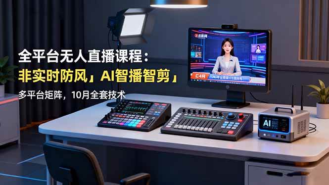 （16414期）全平台无人直播课程：非实时防风＋AI智播智剪＋多平台矩阵，10月全套技术-洛柒笔记