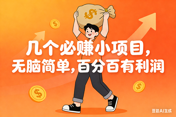 （16918期）几个必赚小项目，无脑简单，百分百有利润，副业首选，日入200+-洛柒笔记