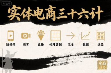 实体电商三十六计，短视频-获客-直播-矩阵营销-流量-数据-选品-洛柒笔记