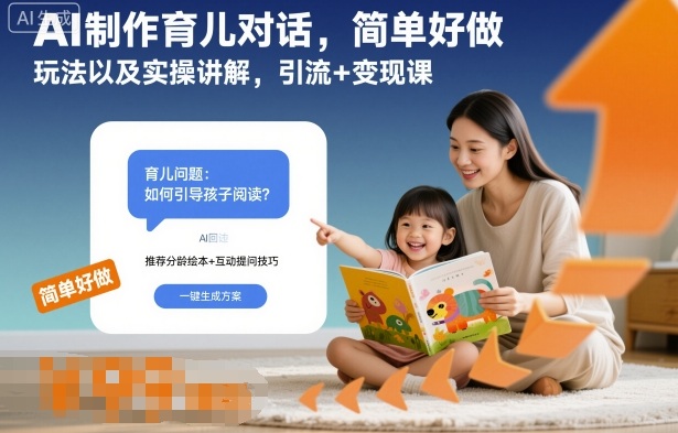 AI制作育儿对话，简单好做，玩法以及实操讲解，引流+变现课-洛柒笔记