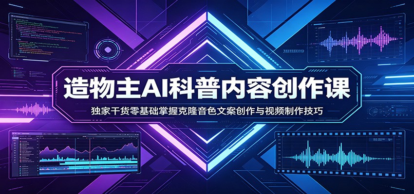AI科普内容创作课：独家干货零基础掌握克隆音色文案创作与视频制作技巧-洛柒笔记
