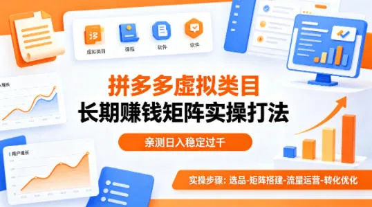 做拼多多虚拟类目想长期賺钱？这套矩阵实操打法，亲测日入稳定过千-洛柒笔记