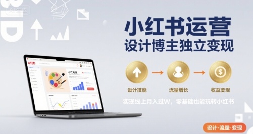 小红书运营设计博主独立变现，实现线上月入过W，零基础也能玩转小红书-洛柒笔记