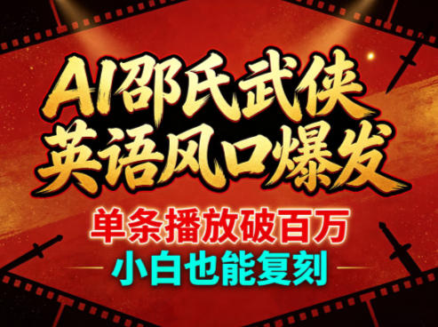 AI邵氏武侠英语风口爆发，单条播放破百万，小白也能复刻-洛柒笔记
