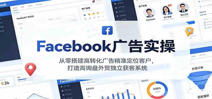 Facebook广告实操，从零搭建高转化广告精准定位客户，打造高询盘外贸独立获客系统-洛柒笔记