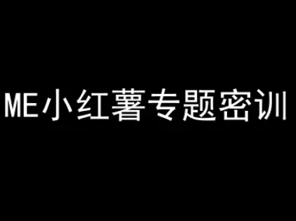 ME小红薯专题密训-小红书电商教程-洛柒笔记