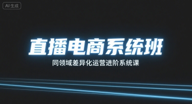 直播电商系统班，同领域差异化运营进阶系统课-洛柒笔记