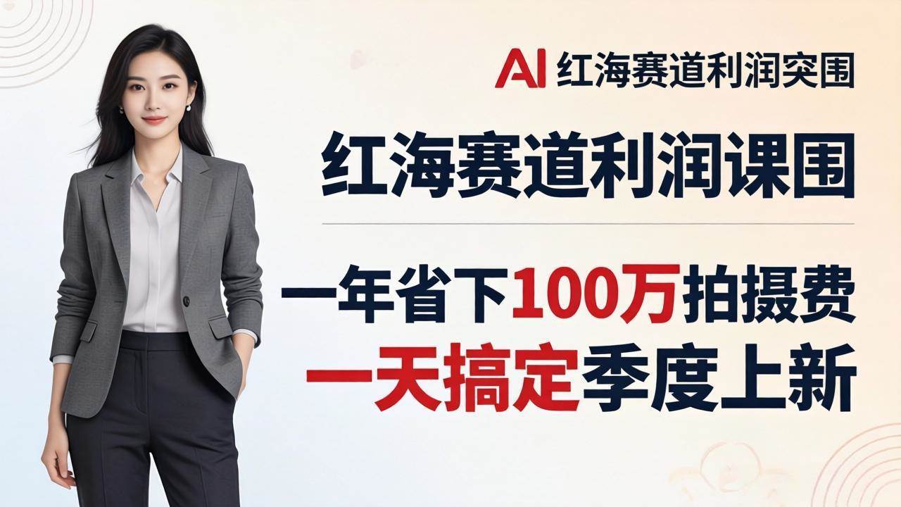 （17884期）服装老板AI模特图课：一年省下100万拍摄费，一天搞定季度上新，红海赛道利润突围-洛柒笔记