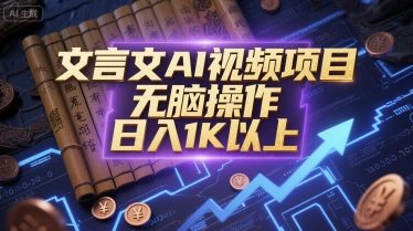 文言文AI视频项目，无脑操作，日入1K以上-洛柒笔记