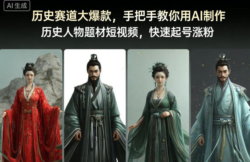 历史赛道大爆款，手把手教你用AI制作历史人物题材短视频，快速起号涨粉-洛柒笔记