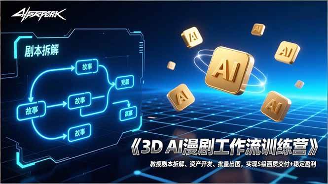 （17276期）3D AI漫剧工作流训练营：教授剧本拆解、资产开发、批量出图，实现S级画质交付+稳定盈利-洛柒笔记