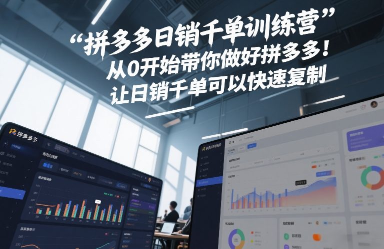 拼多多日销千单训练营，从0开始带你做好拼多多，让日销千单可以快速复制(更新26年4月)-洛柒笔记