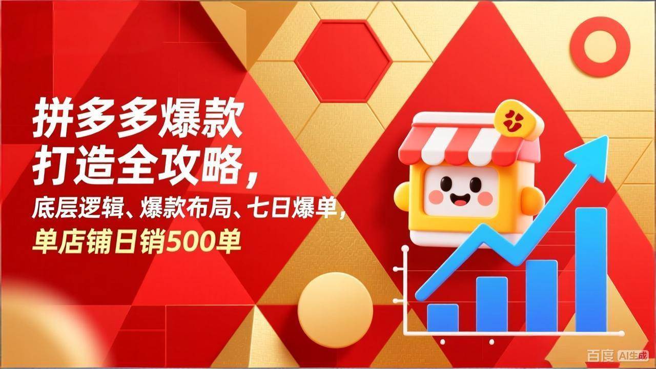 （17346期）拼多多爆款打造全攻略，底层逻辑、爆款布局、七日爆单，单店铺日销500单-洛柒笔记