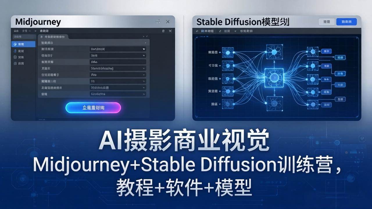 （18271期）AI摄影商业视觉Midjourney+Stable Diffusion训练营，教程+软件+模型-洛柒笔记