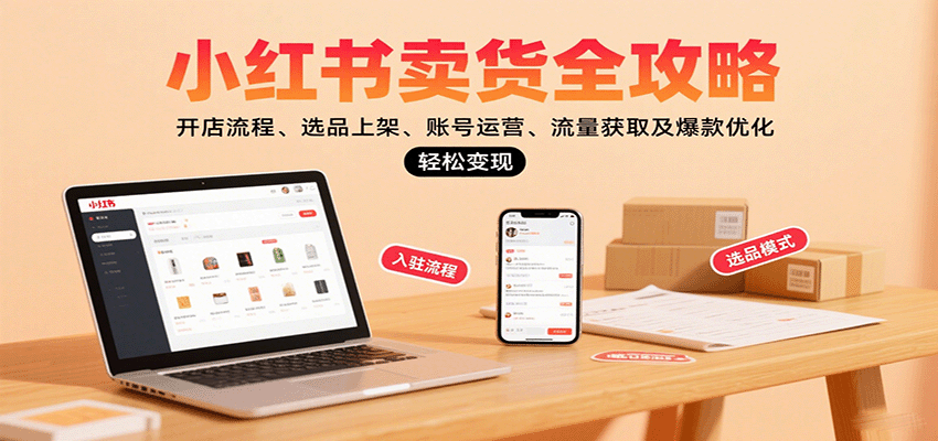 小红书卖货全攻略：开店流程、选品上架、账号运营、流量获取及爆款优化，轻松变现-洛柒笔记