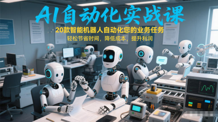 AI自动化实战课：20款智能机器人自动化您的业务任务，轻松节省时间，降低成本，提升利润-洛柒笔记