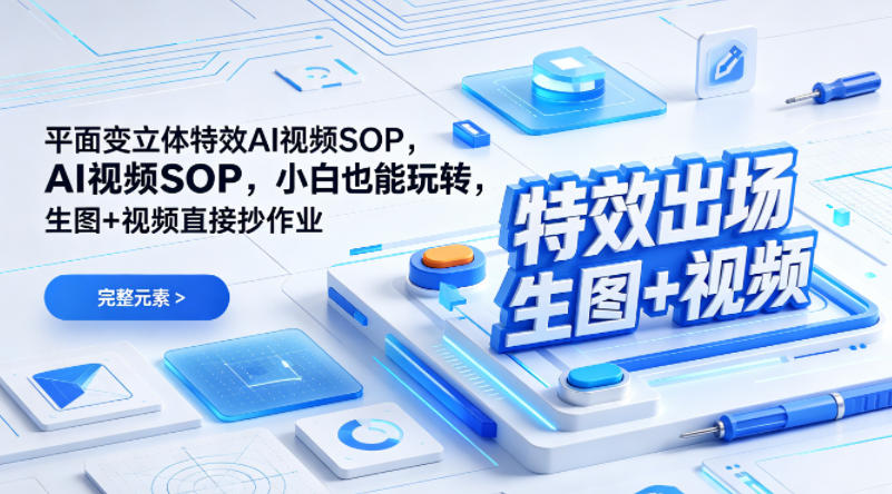 （特效出场）平面变立体特效AI视频SOP，小白也能玩转，生图+视频直接抄作业-洛柒笔记