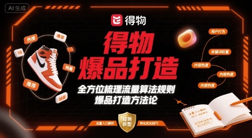 得物爆品打造，全方位梳理得物流量算法规则爆品打造规则-洛柒笔记