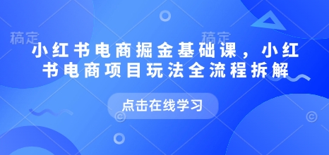 小红书电商掘金课，小红书电商项目玩法全流程拆解（更新7月）-洛柒笔记
