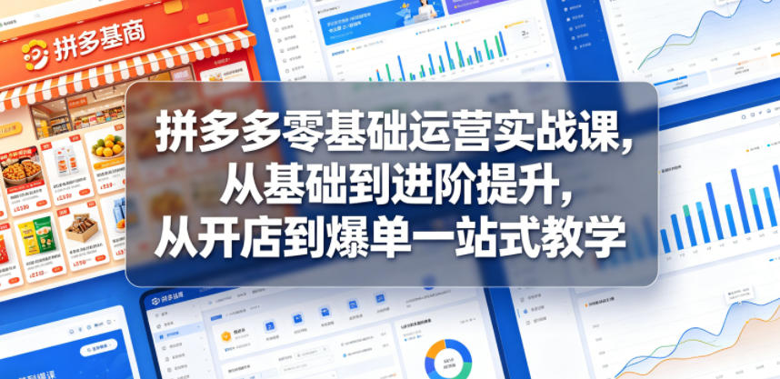 拼多多零基础运营实战课，从基础到进阶提升，从开店到爆单一站式教学-洛柒笔记