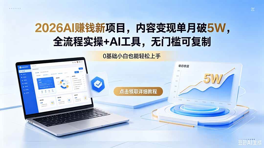 （18476期）2026AI赚钱新项目，内容变现单月破5W，全流程实操+AI工具，无门槛可复制-洛柒笔记