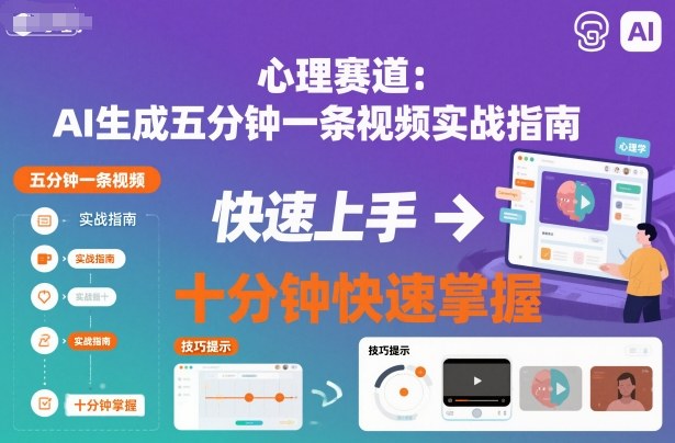 心理赛道：AI生成五分钟一条视频实战指南，十分钟快速掌握-洛柒笔记