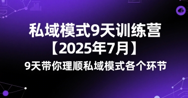 私域模式9天训练营【2025年7月】9天带你理顺私域模式各个环节-洛柒笔记