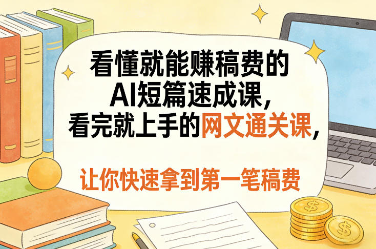 看懂就能賺稿费的AI短篇速成课，看完就上手的网文通关课，让你快速拿到第一笔稿费（更新8月）-洛柒笔记