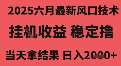 2025六月最新风口技术，无人挂G撸礼物，长期稳定 一个小时收益2k+，小白当天拿结果【揭秘】-洛柒笔记
