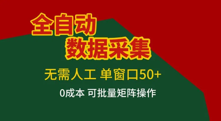 全自动数据采集项目，无需人工，单窗口可达50+收益，操作简单无难度，一个人也能轻松实现矩阵-洛柒笔记