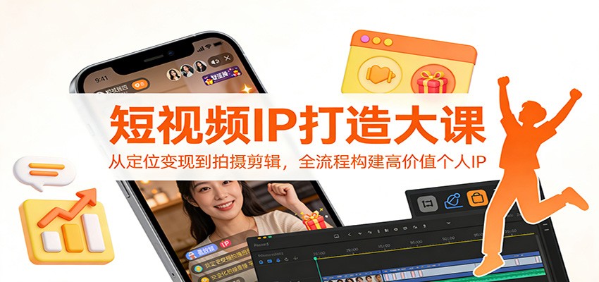 短视频IP打造大课：从定位变现到拍摄剪辑，全流程构建高价值个人IP-洛柒笔记