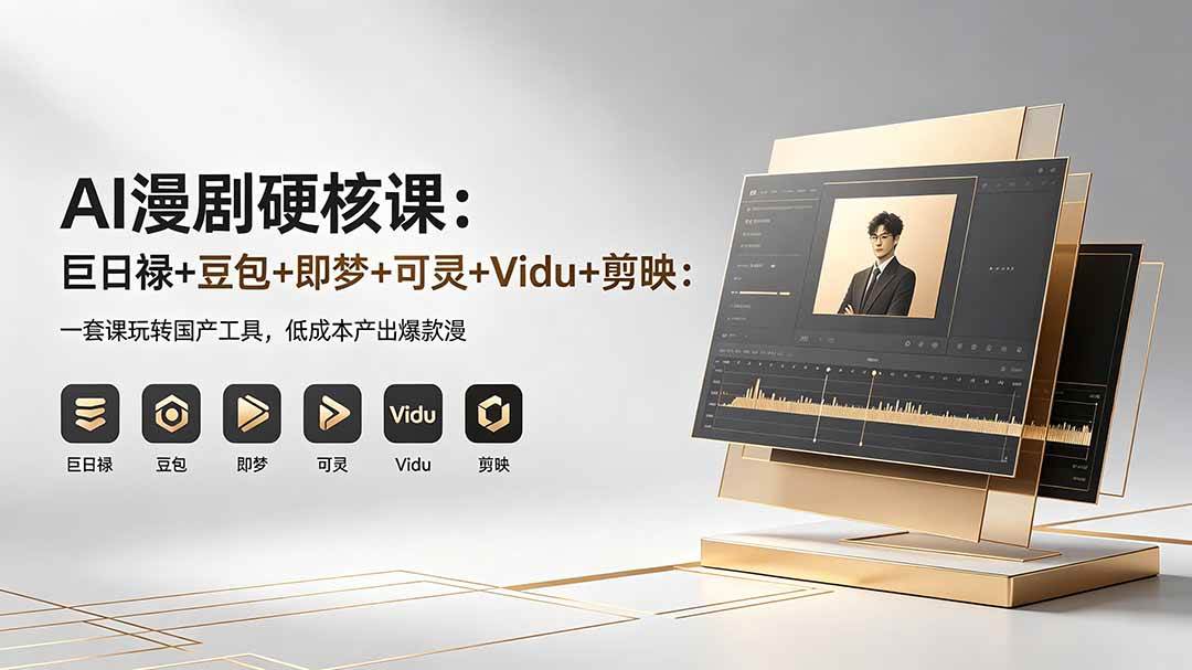 （18280期）AI漫剧硬核课：巨日禄+豆包+即梦+可灵+Vidu+剪映：一套课玩转国产工具，低成本产出爆款漫剧-洛柒笔记