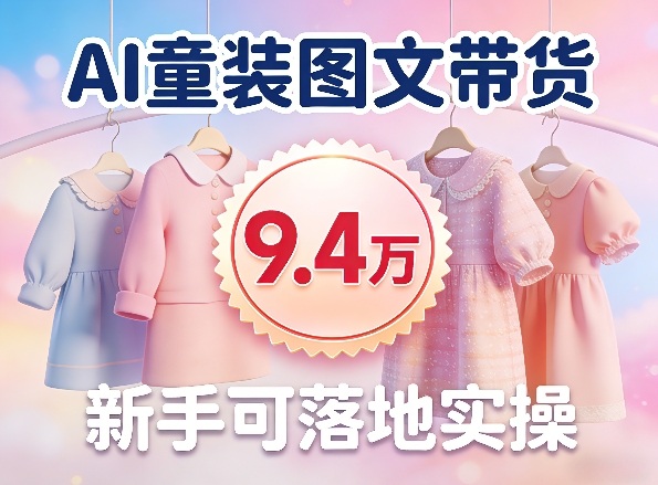 AI童装图文带货拆解，累计出单9.4W，新手可落地实操-洛柒笔记