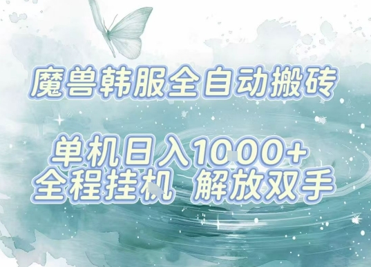最新韩服游戏搬砖，单机日入1k+，全自动运行挂G项目，解放双手【揭秘】-洛柒笔记